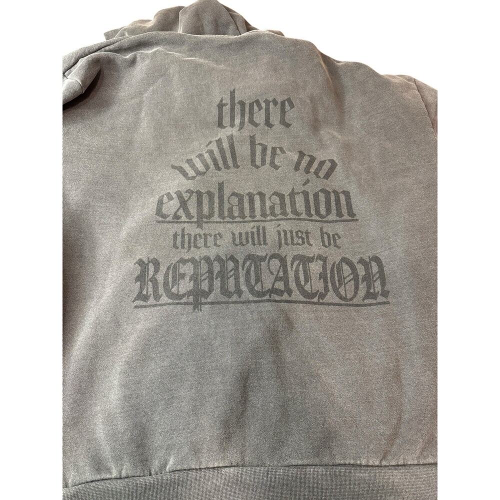 Official Taylor Swift Reputation Hoodie M/L Oversized Heavyweight Gray Black - Picture 5 of 10